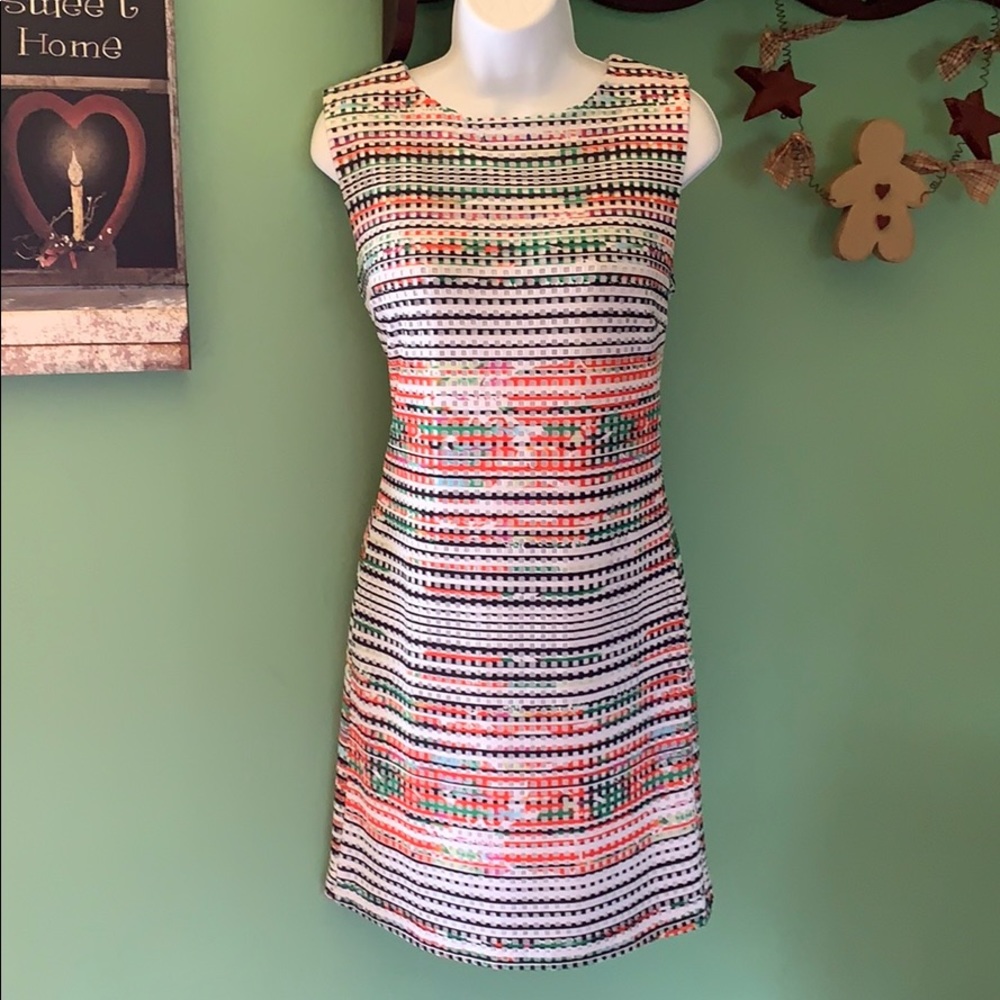 💥SALE💥 CARMEN MARC VALVO lined multicolor dress